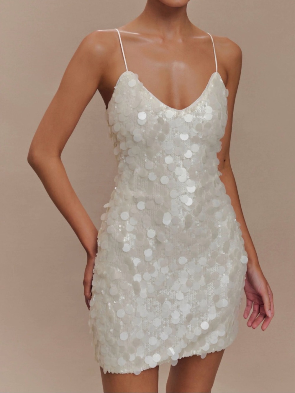 Sequin Mini Dress- Ivory Romilly